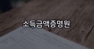 홈택스에서 소득금액증명원 5분만에 발급받는 법